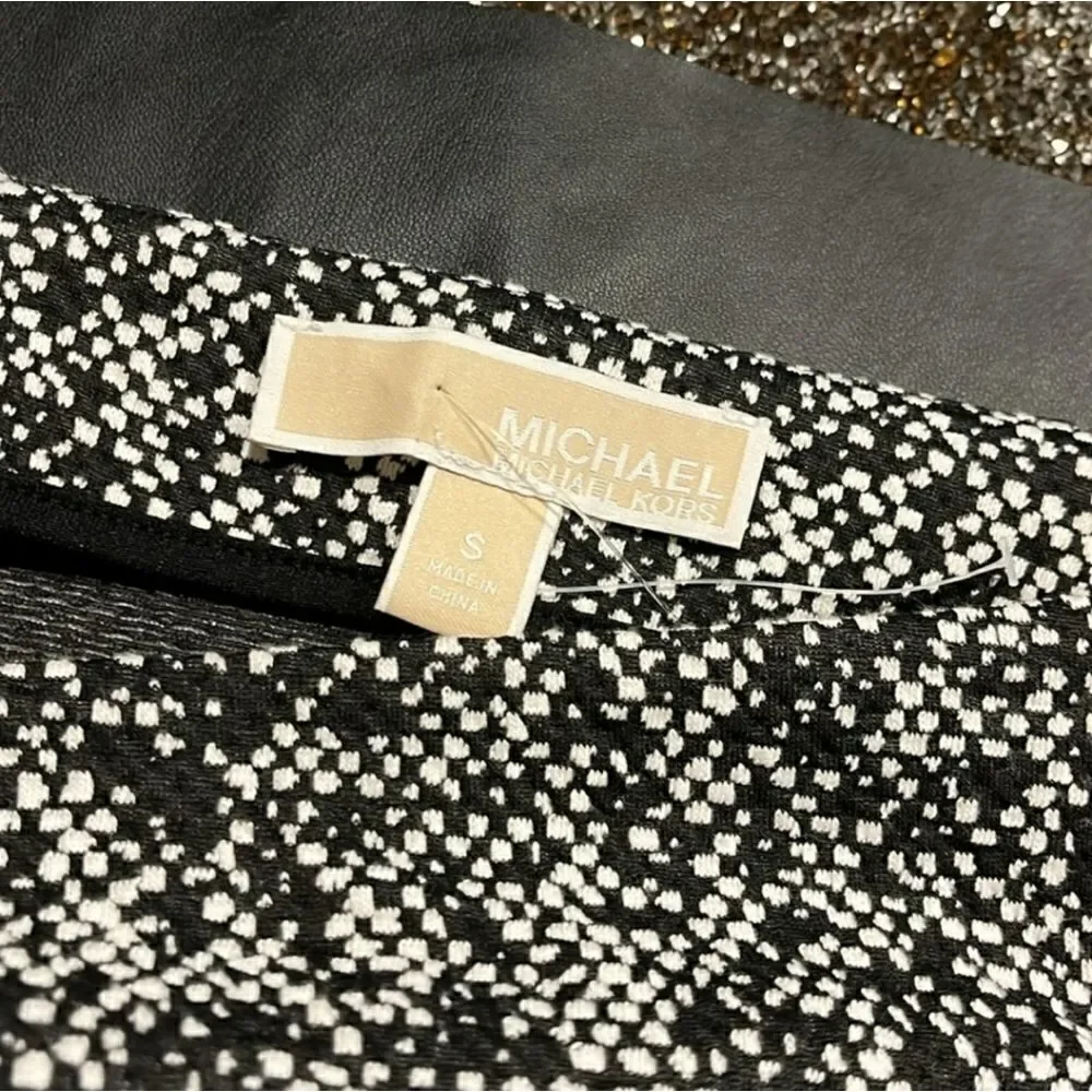 NWOT Michael Kors Black White Tweed Skirt Sz S